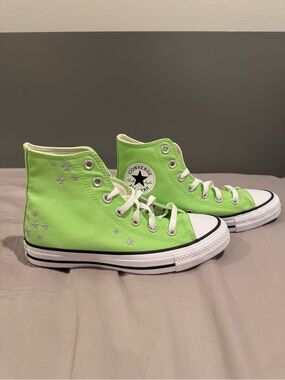 Converse Chuck Taylor You All Star High Top Sneakers - Lime Green With Stars